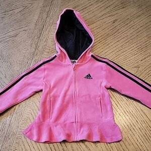 2T pink velour Hooded jacket Adidas 💖